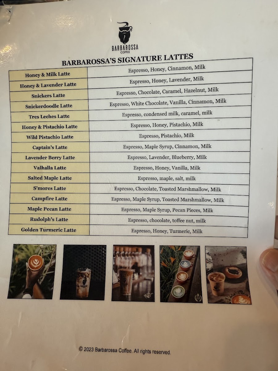 Barbarossa Coffee Roasters Menu - Image 3